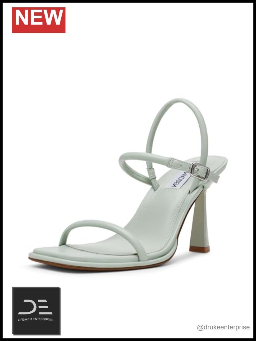 Women's Stiletto Heel Pumps with Ankle Strap & Buckle Leather